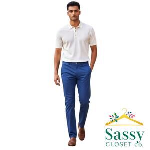 Domenico Tagliente Pants Mens 29 Blue Italian Slim Straight Chino Trousers EUC